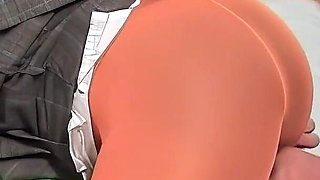 Controlled by a Busty Black Boobed Amateur in Orange Leggings