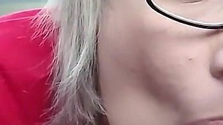 Busty Blonde Loves Eating Cum - Car Blowjob