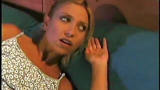Blonde nearly got caught cheating