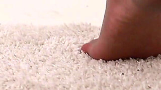 Lola’s Nylon Feet on the Barstool