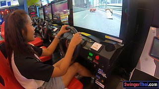 Young Thai cougar girlfriend jerks penis