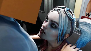 Hard Anal Fucking with Harley Quinn with Cum on Big Ass POV