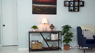 Surprise assfucking for redhead gf in the bathroom