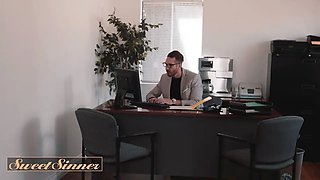 Sweet sinner - gigantic tittied sorority lady is tasked with seducing her tall and hot educator