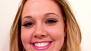 Amber Peach Cute Small Tits Blonde Teen POV Big Dick No Hand Blowjob