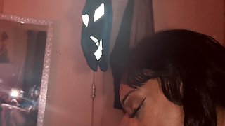 POV Throat Goat Girlfriend Deepthroat BBC Before Bed Soul Snatch Blowjob in Mirror