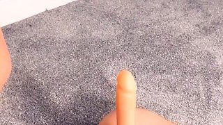 Blonde tight pussy babe solo toy fun in glamour masturbation