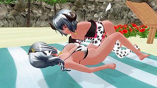 3d Hentai And Hentai 3d In Yuri Cow Girl Fucks Her Girlfriend