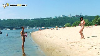 Hot nudist teen filmed by voyeur