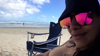 First-time Nudist Hesitates to Undress on Beach