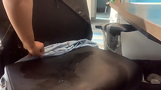 Squeezing My Boobs Rubbing My Clit Fucking My Pussy with Dildo at Work Receptionist