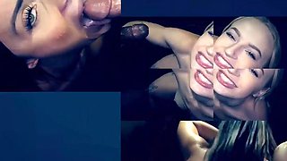 Hot Brunette Deepthroating Cocks At The Gloryhole