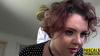 Fat submissive gets fucked and fingered