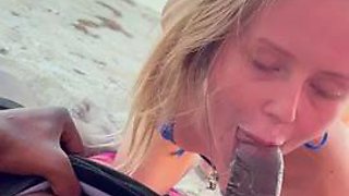 NATALIA QUEEN - BLOWJOB ON THE BEACH