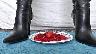 Smoking Mistress and Licking Dessert From Boot Soles, POV Clip, Lady Victoria Valente
