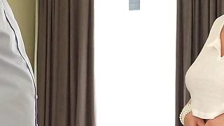 Hot Wife Chatted Sweetly with Her Husband and Dirty Licked the Ass of a Hotel Guest, Cheating on Her Hubby Behind His Back!