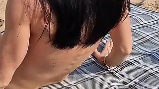 Naked and Gaping Pussy at The Beach