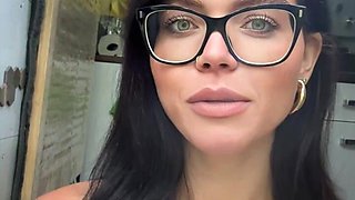 Selfie Video Smoking in Glasses