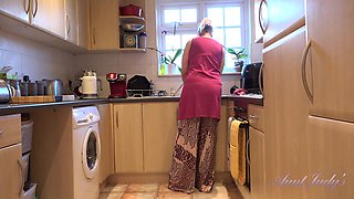 Your Step-Mom Maggie Gives You JOI in the Kitchen