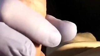 Foreskin Play in Latex Gloves... POV