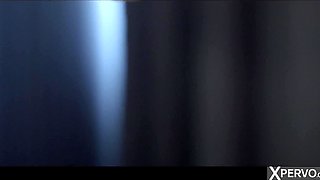 A very skinny Asian woman in erotic lingerie is fucked by a white fetishist