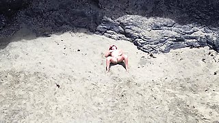 Naked Beauty on Beach - Drone POV Erotic Relaxation