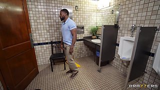 Waiter Gets Served a Big Round Cheating Ass: Restaurant Toilet Quickie with Jordi El Nino Polla, Nina Kayy, Jamie Knoxx