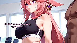 Full nelson creampie, internal ejaculation, yae miko