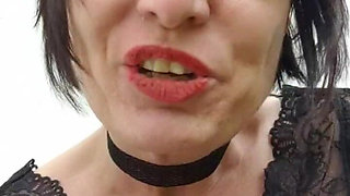 Slave Presenting Itself Outdoor with Orgasm