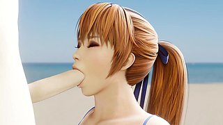 Kasumi Blowjob on the Beach