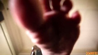 Latex Mistress Foot Worship POV - DominaFireOfficial in Catsuit