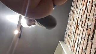 Extreme squirting in public place. Sitting on cam and fingering anal