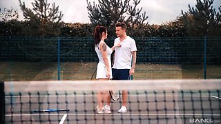 Sexy Buxom Redhead MILF Laura Lion Indulges In Wild Outdoor Sex With Her Tennis Coach