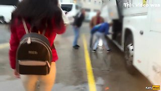 Katty West - Public Dick Flashing - Girl Saw My Dick On The Bus And Helped Me Cum With Her Hand