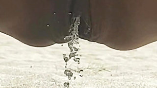 Piss compilation on the beach