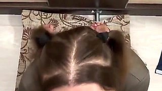 Virgin Stepsister Learns to Give Blowjob on Stepbrother's Cock - Russian with Talking