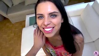 Russian Teen Kira Queen Takes a Full Facial and Hard Fuck - Blowjob & POV