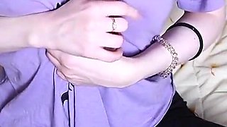 Petite Student Plays with Her Tits to Shaking Nipple Orgasm