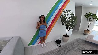 Latina Spinner Tries Out To Be A Professional Walking Sex Doll