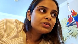 Hot indian wife and husband answer questions in video call