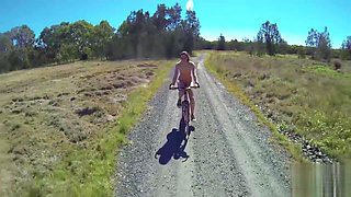 Sexy girl amazing nude bike ride