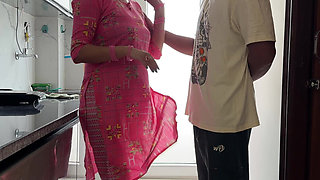 Stepmother's the Step-stepmother with a Big Ass Was Left Fiercely by the Young Stepbrother with a Female Condom.