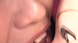 Kiwako Oikawa Licks Your Face with Her Thick Tongue. You’re the Doll. and You Swallow Her Spit in POV.