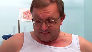 Pee lover bitches sharing a lucky doctor