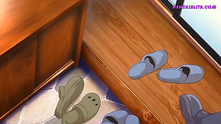 Hot Spring Trip Alone Turned into a Rough Threesome Sex - Hentai
