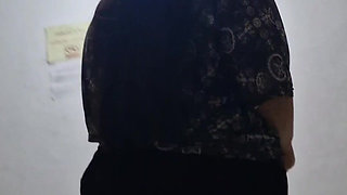 Walking on the Stairs to Show off Breasts