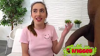 Almost Virgin Teen Carolina Lorca Sucks Huge Black Cock for First Time - Rough Sex & Deep Throat