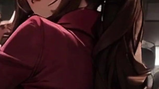 Big Titty Tifa & Petite Aerith Star in Spicy Toons: the Subway