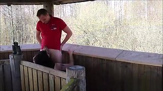 German Mom Caught and Seduce to Public Fuck by Two Stranger