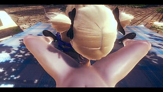 Genshin Impact Hentai - POV Fischl Blowjob and Cum at Her Face - Japanese Asian Manga Anime Game Porn